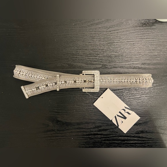 NEW Rhinestone silver belt, 80 - Picture 3 of 4